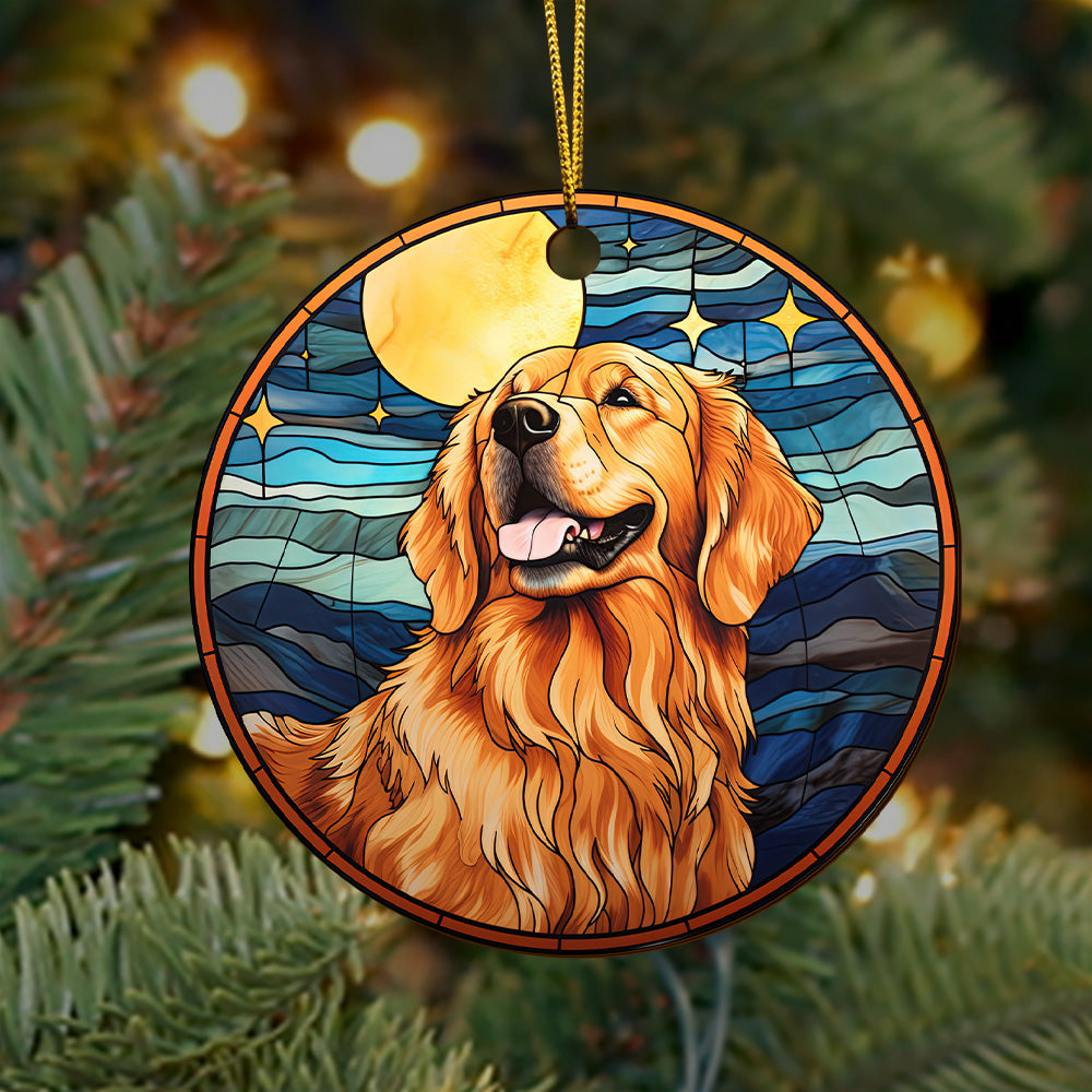 Golden Retriever Wooden Ornaments 2 Sides, Golden Retriever Ornaments For Christmas Tree, Christmas Tree Hanging, Christmas Tree Ornaments, Christmas Decorations EPHG-52482