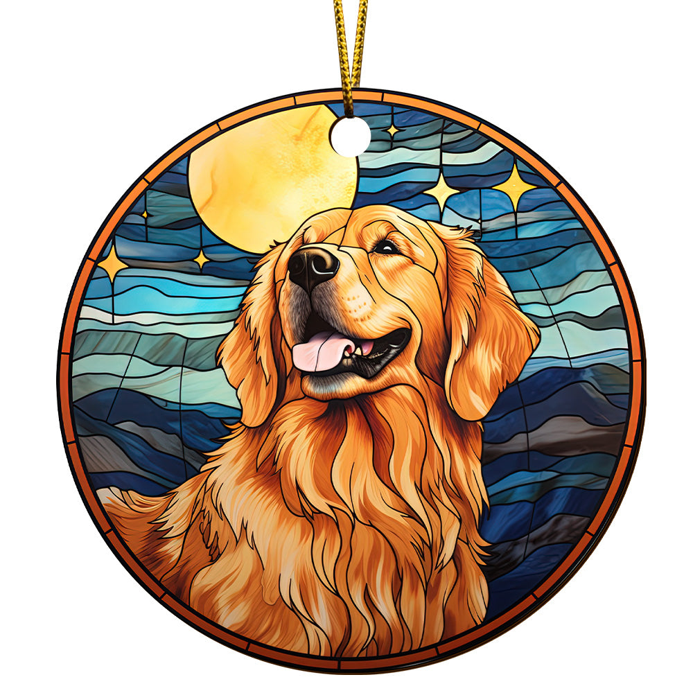 Golden Retriever Wooden Ornaments 2 Sides, Golden Retriever Ornaments For Christmas Tree, Christmas Tree Hanging, Christmas Tree Ornaments, Christmas Decorations EPHG-52482