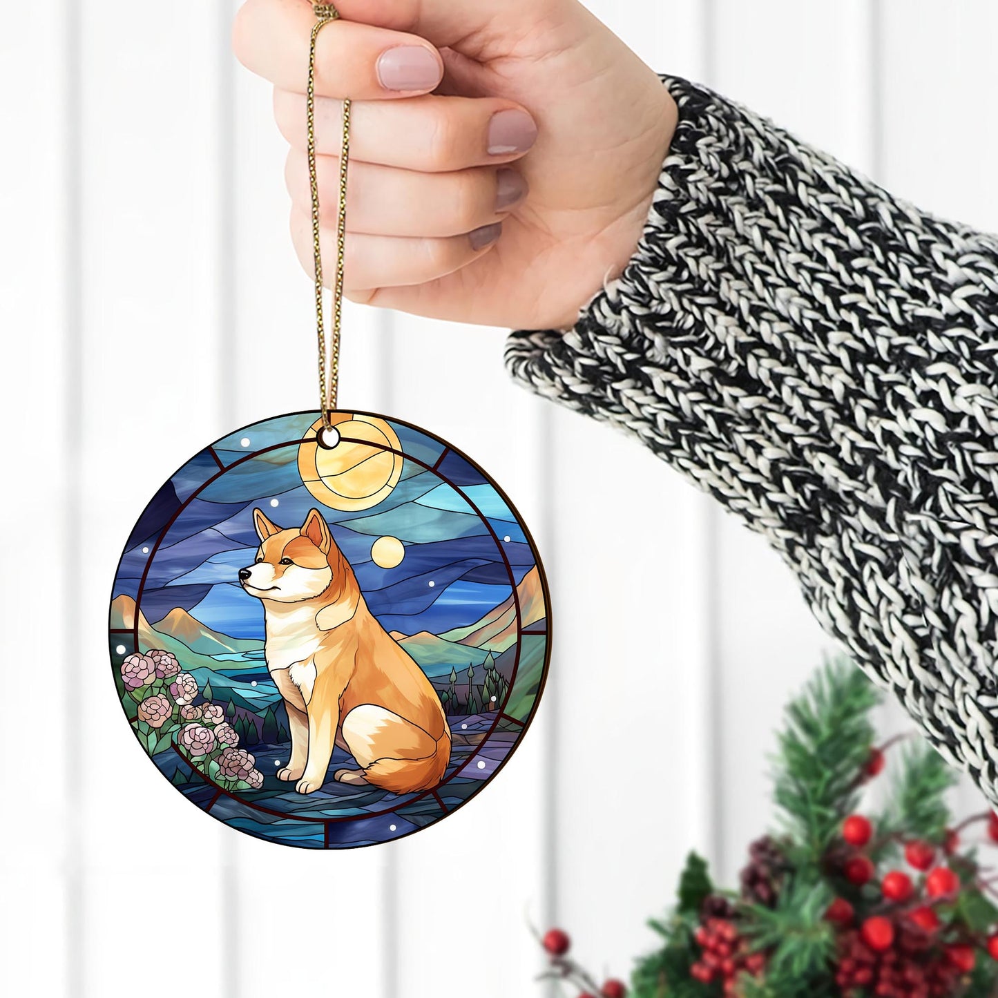 Shiba Shiba Inu Christmas Wooden Ornament 2 Sides, Shiba Inu Christmas Ornament, Christmas Tree Hanging, Christmas Decorations EPHG-52484