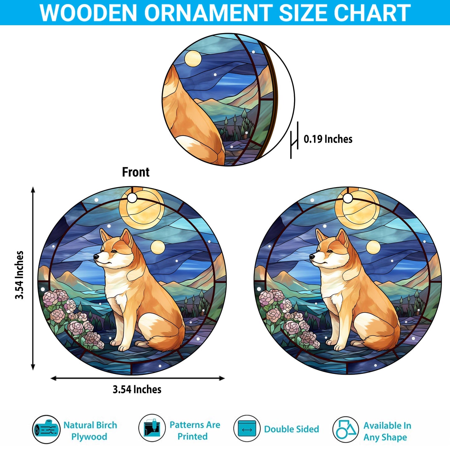 Shiba Shiba Inu Christmas Wooden Ornament 2 Sides, Shiba Inu Christmas Ornament, Christmas Tree Hanging, Christmas Decorations EPHG-52484