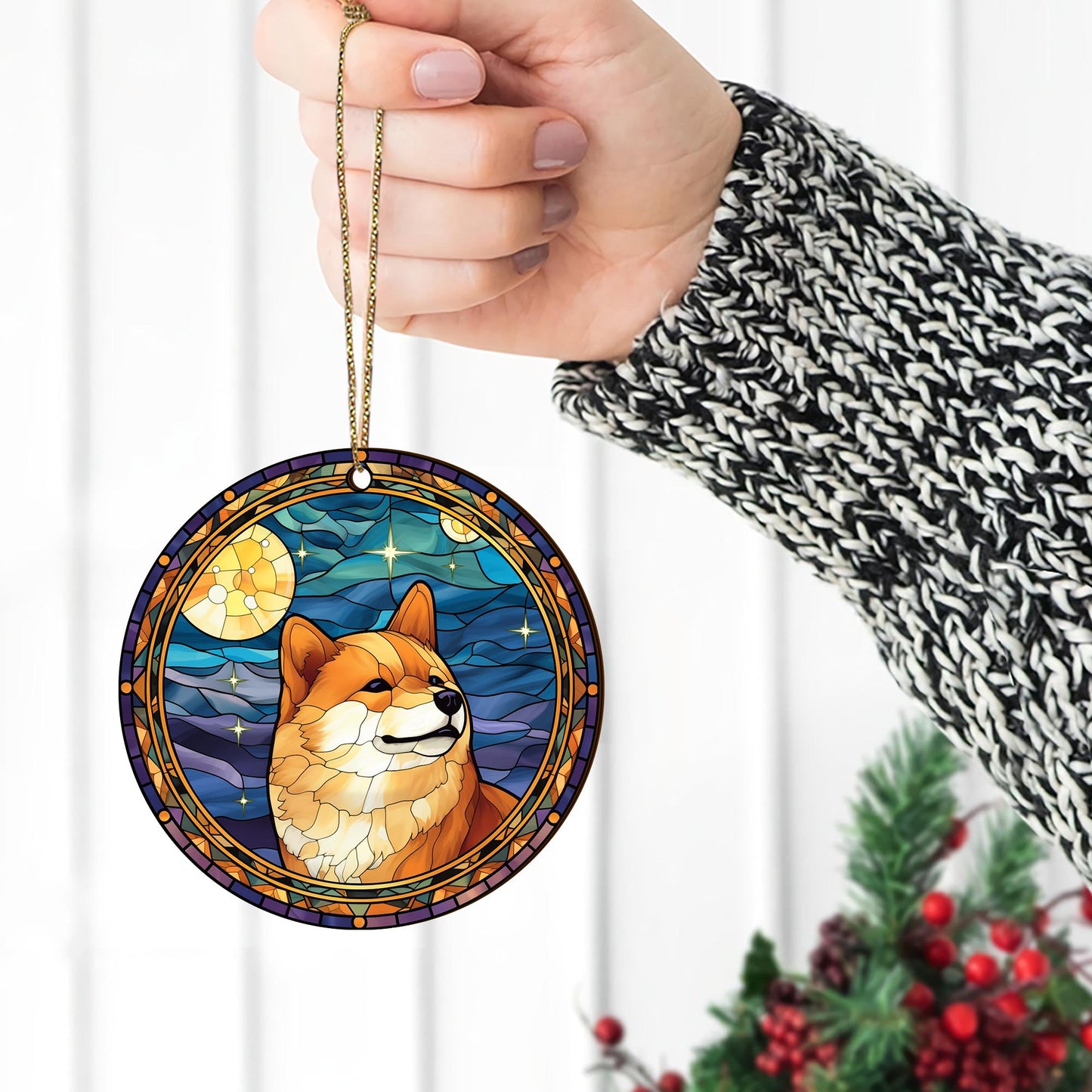 Shiba Shiba Inu Christmas Wooden Ornament 2 Sides, Shiba Inu Christmas Ornament, Christmas Tree Hanging, Christmas Decorations EPHG-52484