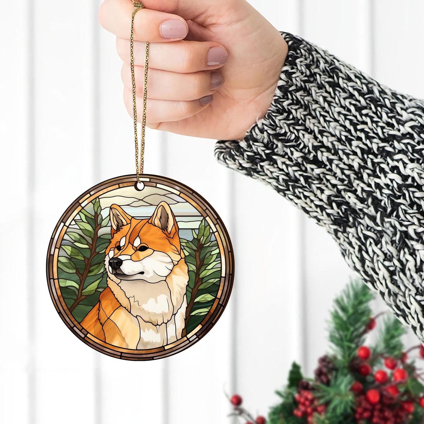 Shiba Shiba Inu Christmas Wooden Ornament 2 Sides, Shiba Inu Christmas Ornament, Christmas Tree Hanging, Christmas Decorations EPHG-52484