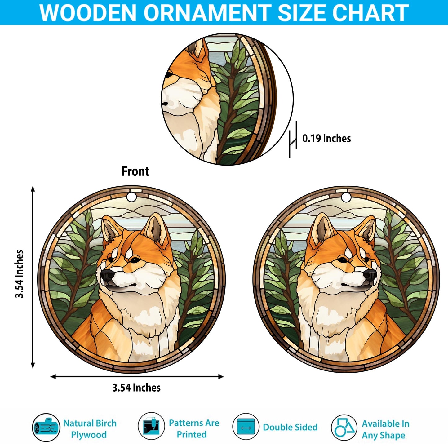 Shiba Shiba Inu Christmas Wooden Ornament 2 Sides, Shiba Inu Christmas Ornament, Christmas Tree Hanging, Christmas Decorations EPHG-52484