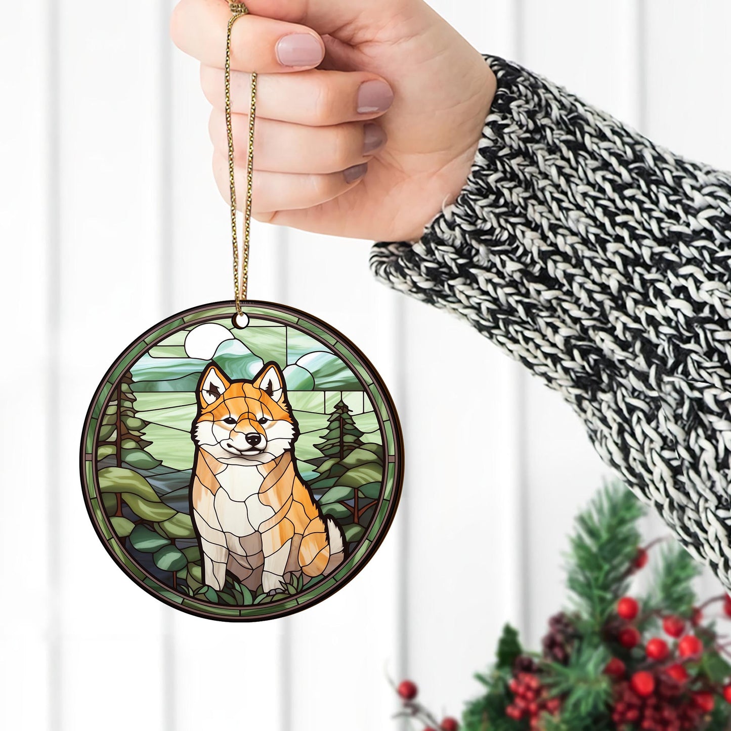 Shiba Shiba Inu Christmas Wooden Ornament 2 Sides, Shiba Inu Christmas Ornament, Christmas Tree Hanging, Christmas Decorations EPHG-52484