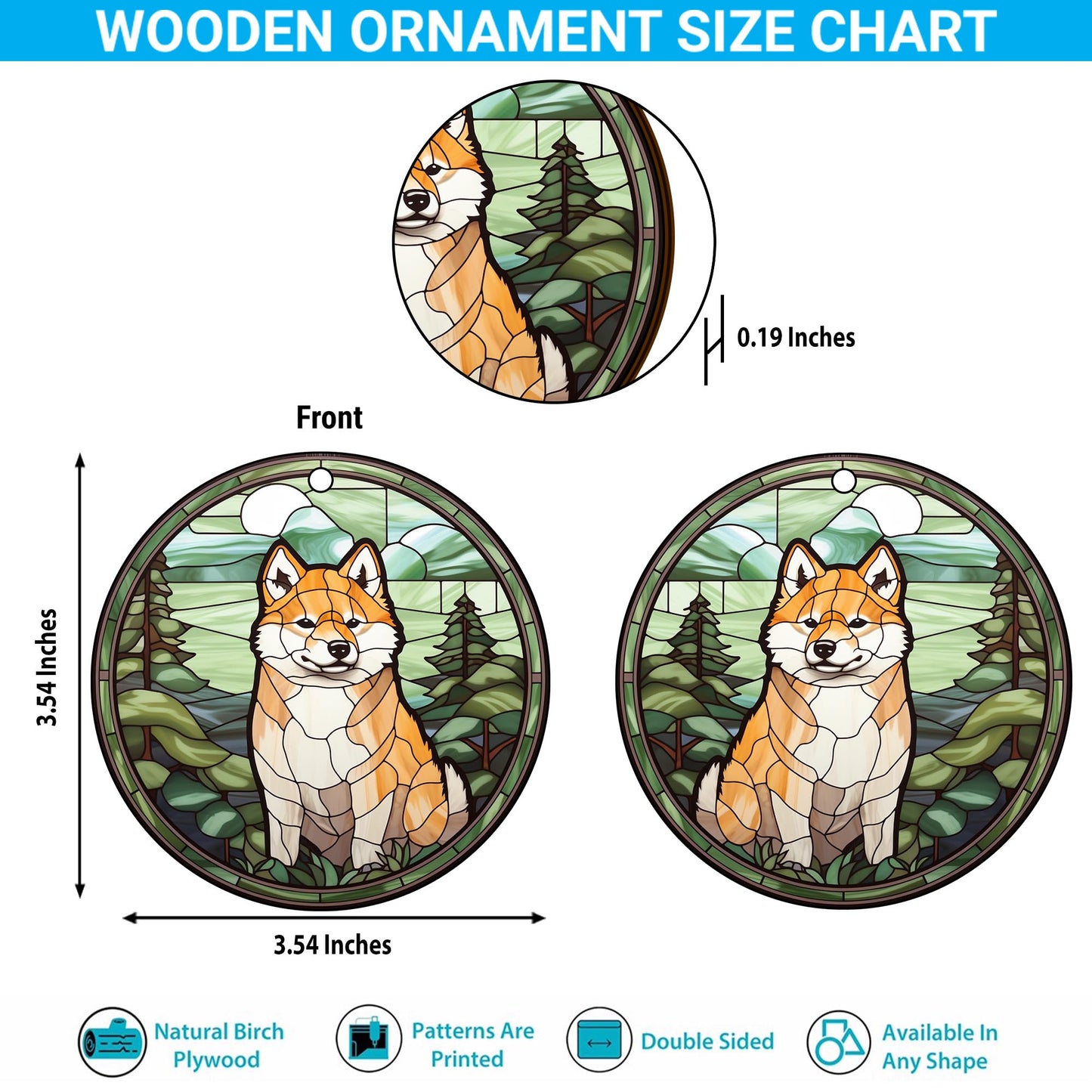 Shiba Shiba Inu Christmas Wooden Ornament 2 Sides, Shiba Inu Christmas Ornament, Christmas Tree Hanging, Christmas Decorations EPHG-52484