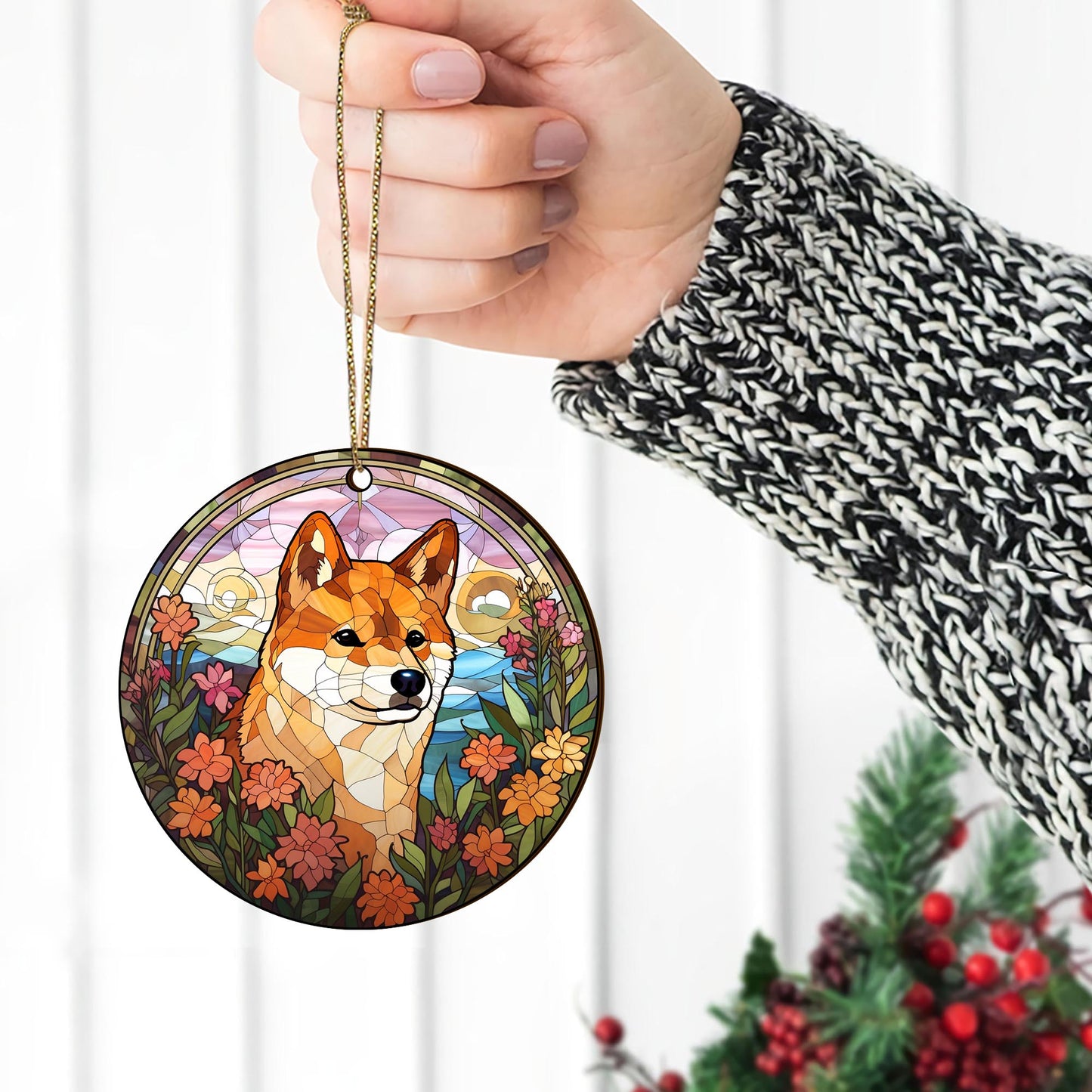 Shiba Shiba Inu Christmas Wooden Ornament 2 Sides, Shiba Inu Christmas Ornament, Christmas Tree Hanging, Christmas Decorations EPHG-52484