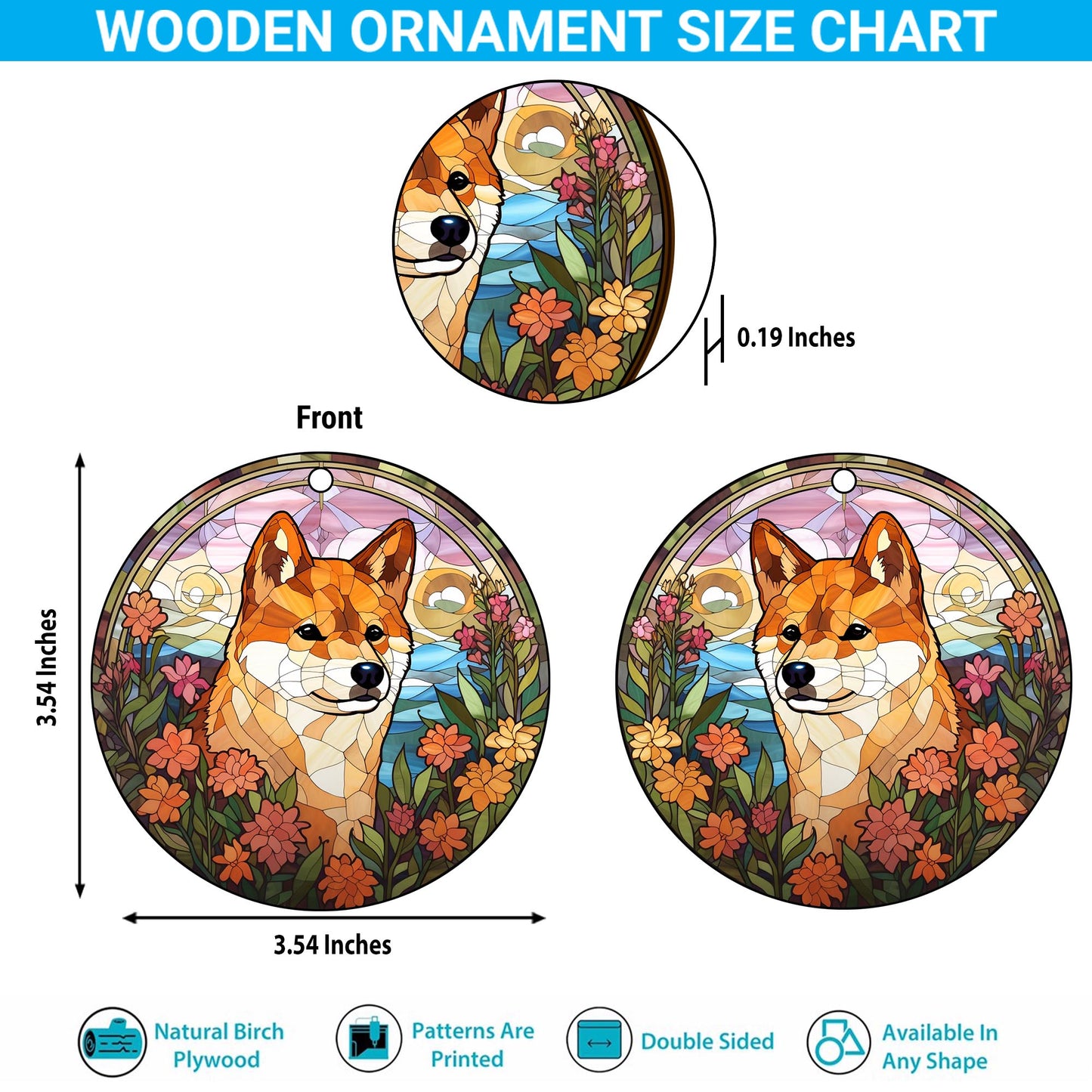 Shiba Shiba Inu Christmas Wooden Ornament 2 Sides, Shiba Inu Christmas Ornament, Christmas Tree Hanging, Christmas Decorations EPHG-52484