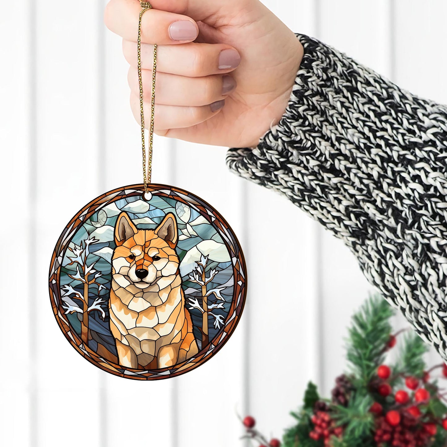 Shiba Shiba Inu Christmas Wooden Ornament 2 Sides, Shiba Inu Christmas Ornament, Christmas Tree Hanging, Christmas Decorations EPHG-52484