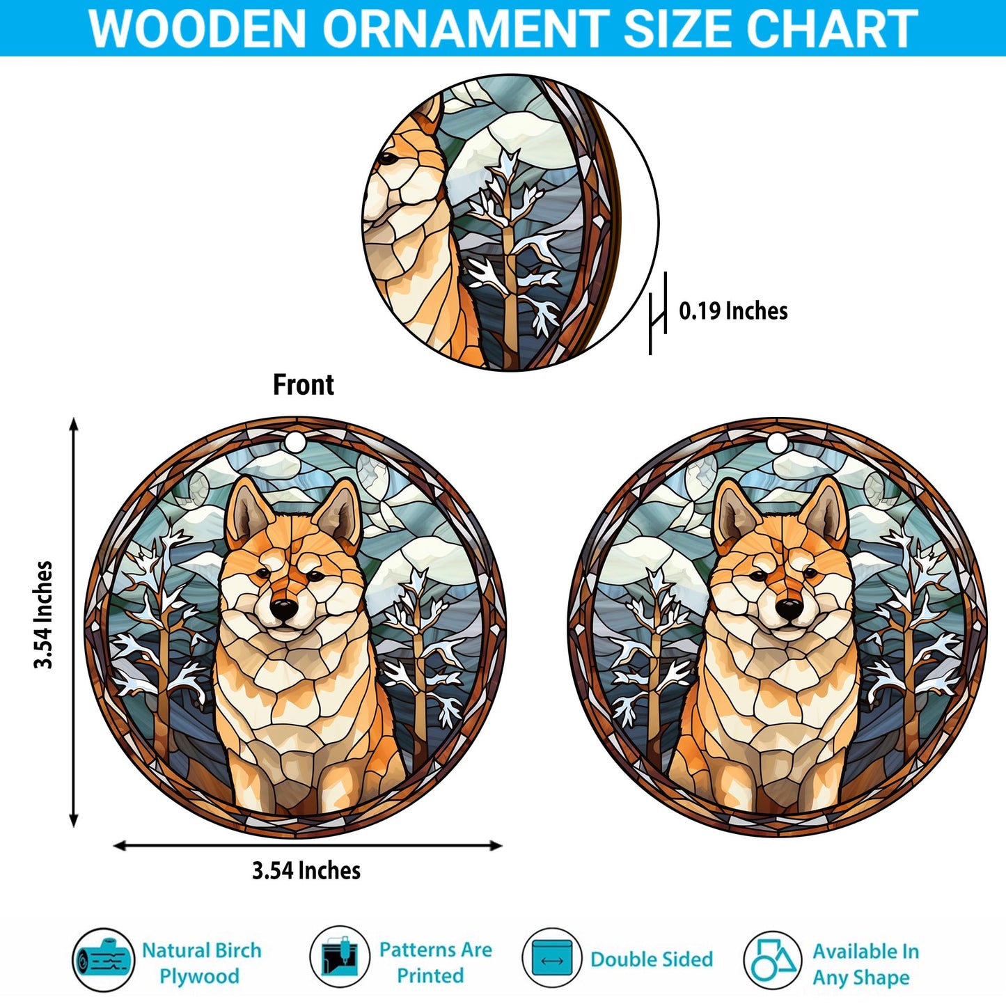 Shiba Shiba Inu Christmas Wooden Ornament 2 Sides, Shiba Inu Christmas Ornament, Christmas Tree Hanging, Christmas Decorations EPHG-52484