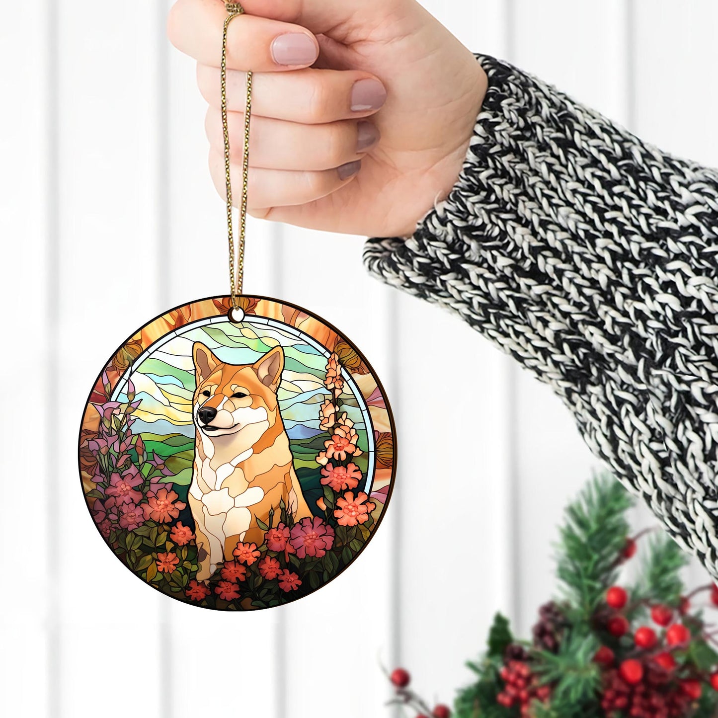 Shiba Shiba Inu Christmas Wooden Ornament 2 Sides, Shiba Inu Christmas Ornament, Christmas Tree Hanging, Christmas Decorations EPHG-52484