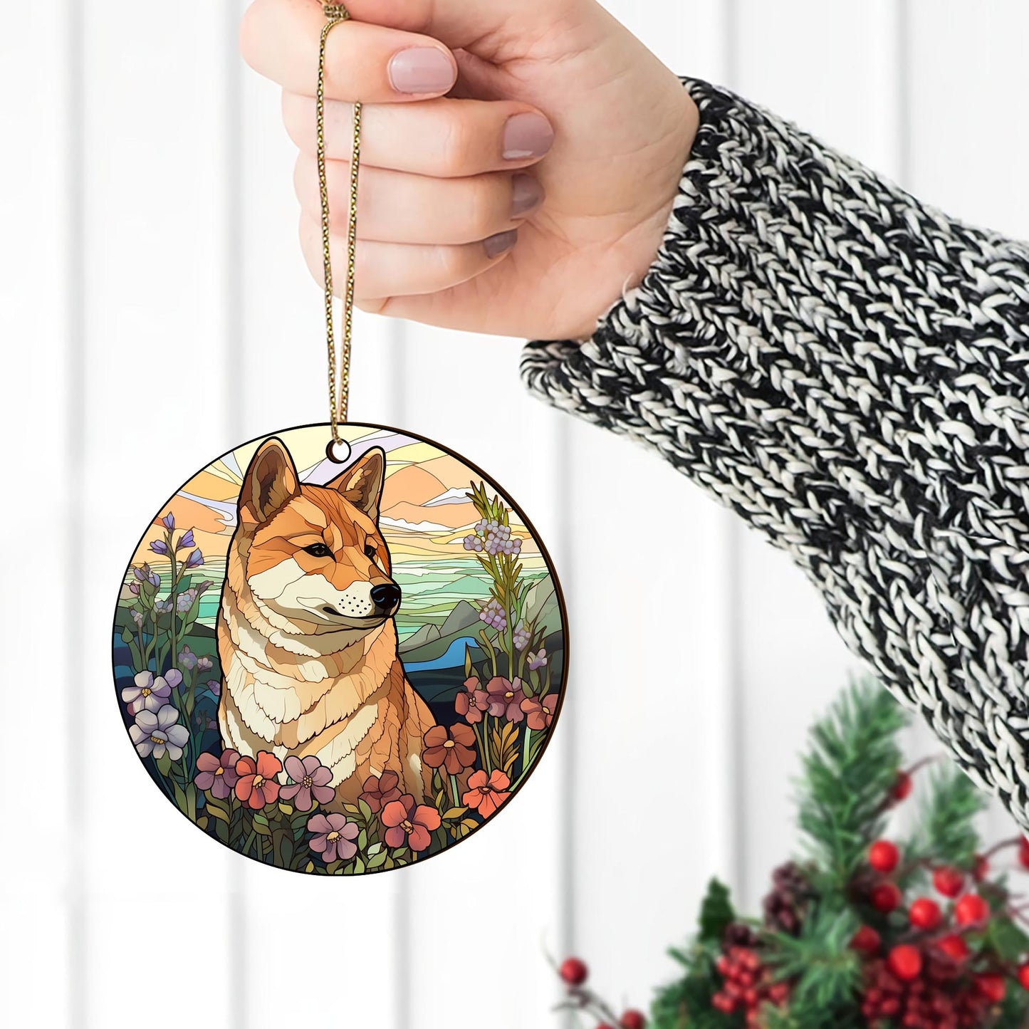 Shiba Shiba Inu Christmas Wooden Ornament 2 Sides, Shiba Inu Christmas Ornament, Christmas Tree Hanging, Christmas Decorations EPHG-52484