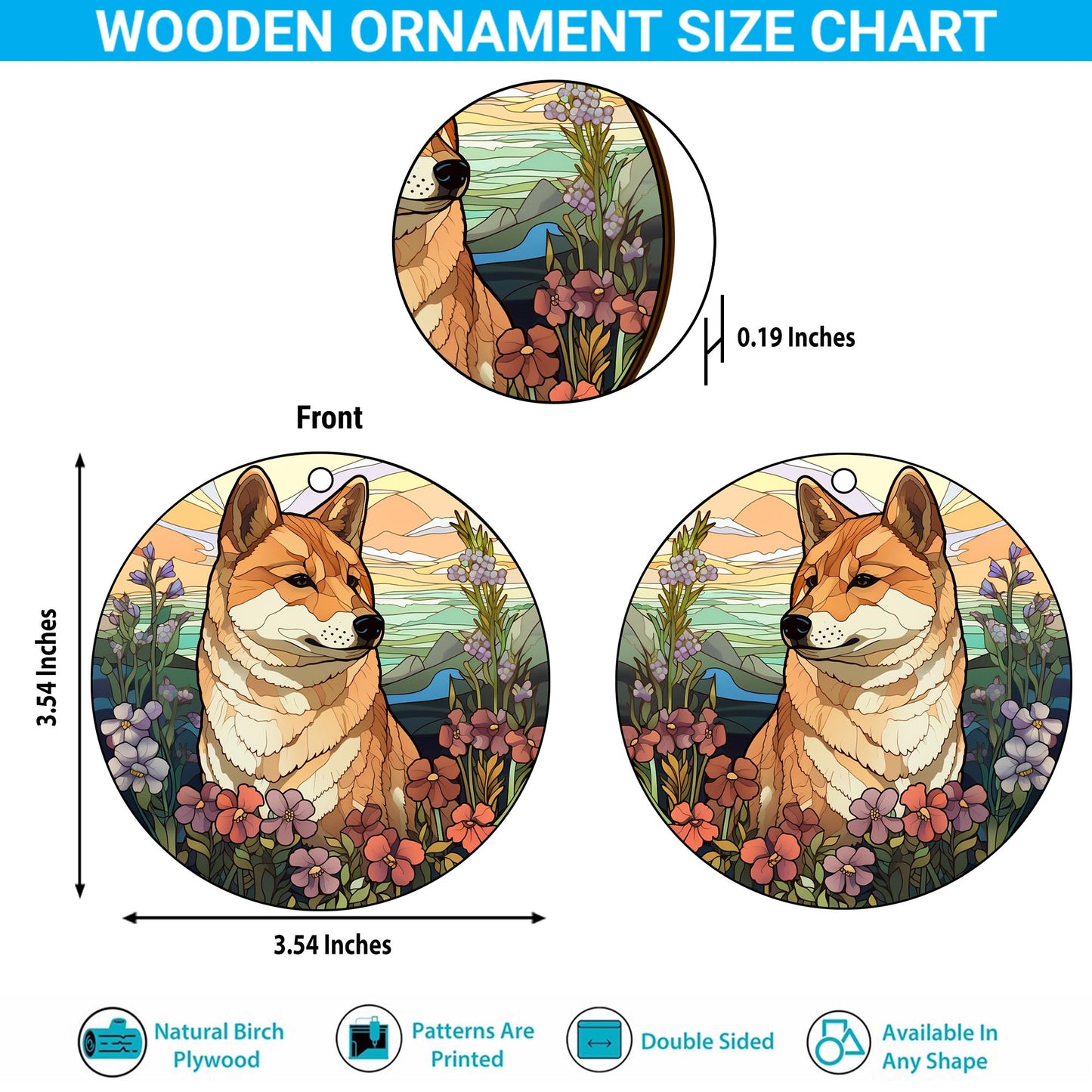 Shiba Shiba Inu Christmas Wooden Ornament 2 Sides, Shiba Inu Christmas Ornament, Christmas Tree Hanging, Christmas Decorations EPHG-52484