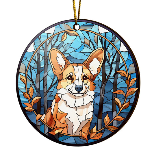 Corgi Wooden Ornaments 2 Sides, Corgi Ornaments For Christmas Tree, Christmas Tree Hanging, Christmas Decorations EPHG-52485