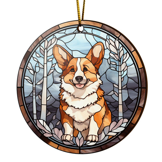 Corgi Wooden Ornaments 2 Sides, Corgi Ornaments For Christmas Tree, Christmas Tree Hanging, Christmas Decorations EPHG-52485