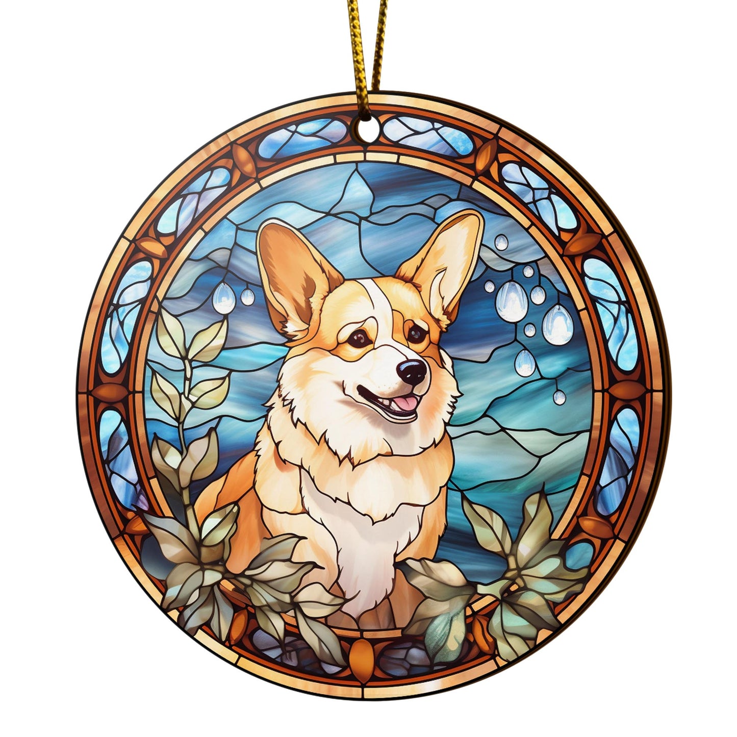 Corgi Wooden Ornaments 2 Sides, Corgi Ornaments For Christmas Tree, Christmas Tree Hanging, Christmas Decorations EPHG-52485