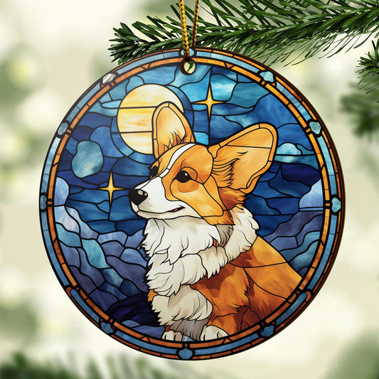 Corgi Wooden Ornaments 2 Sides, Corgi Ornaments For Christmas Tree, Christmas Tree Hanging, Christmas Decorations EPHG-52485