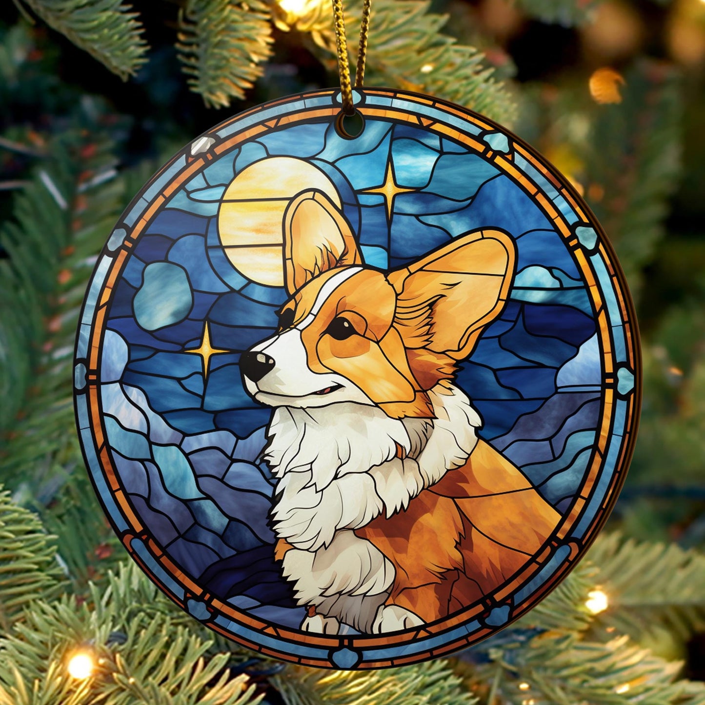 Corgi Wooden Ornaments 2 Sides, Corgi Ornaments For Christmas Tree, Christmas Tree Hanging, Christmas Decorations EPHG-52485