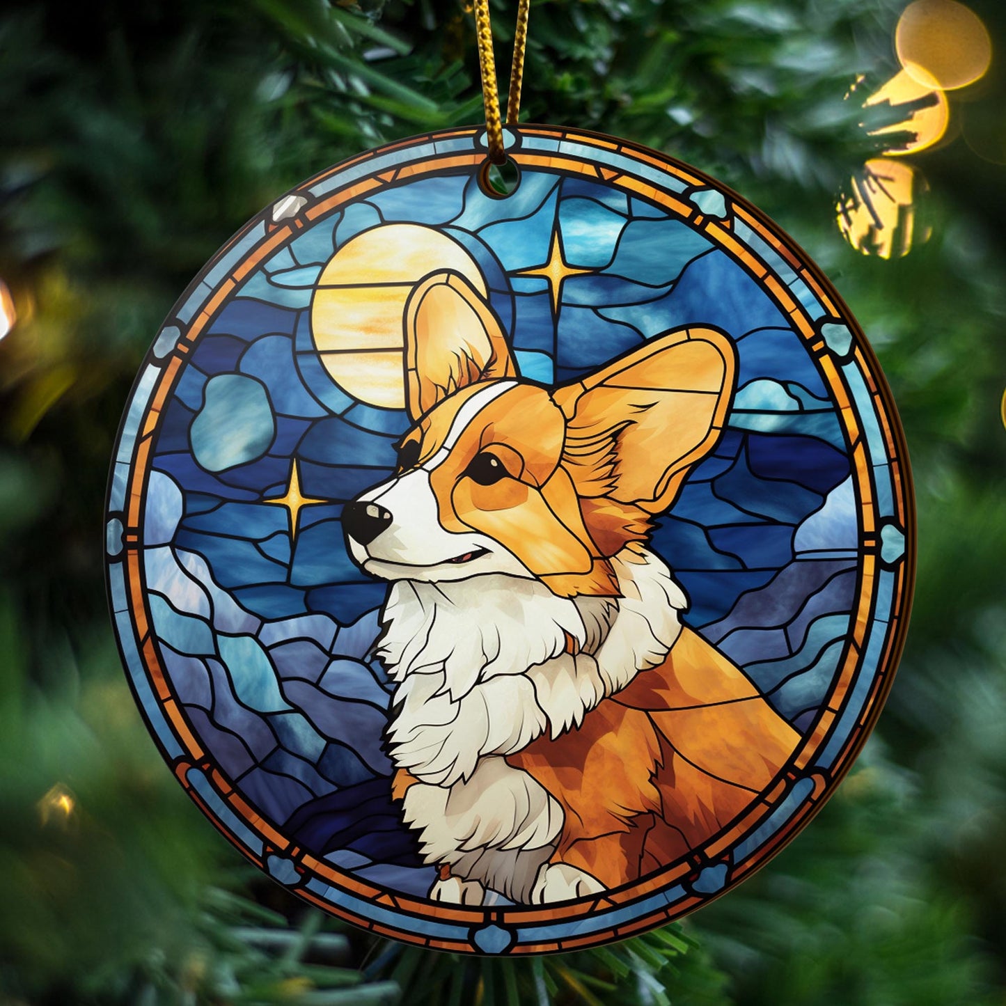 Corgi Wooden Ornaments 2 Sides, Corgi Ornaments For Christmas Tree, Christmas Tree Hanging, Christmas Decorations EPHG-52485