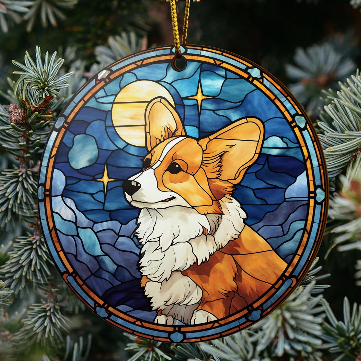 Corgi Wooden Ornaments 2 Sides, Corgi Ornaments For Christmas Tree, Christmas Tree Hanging, Christmas Decorations EPHG-52485