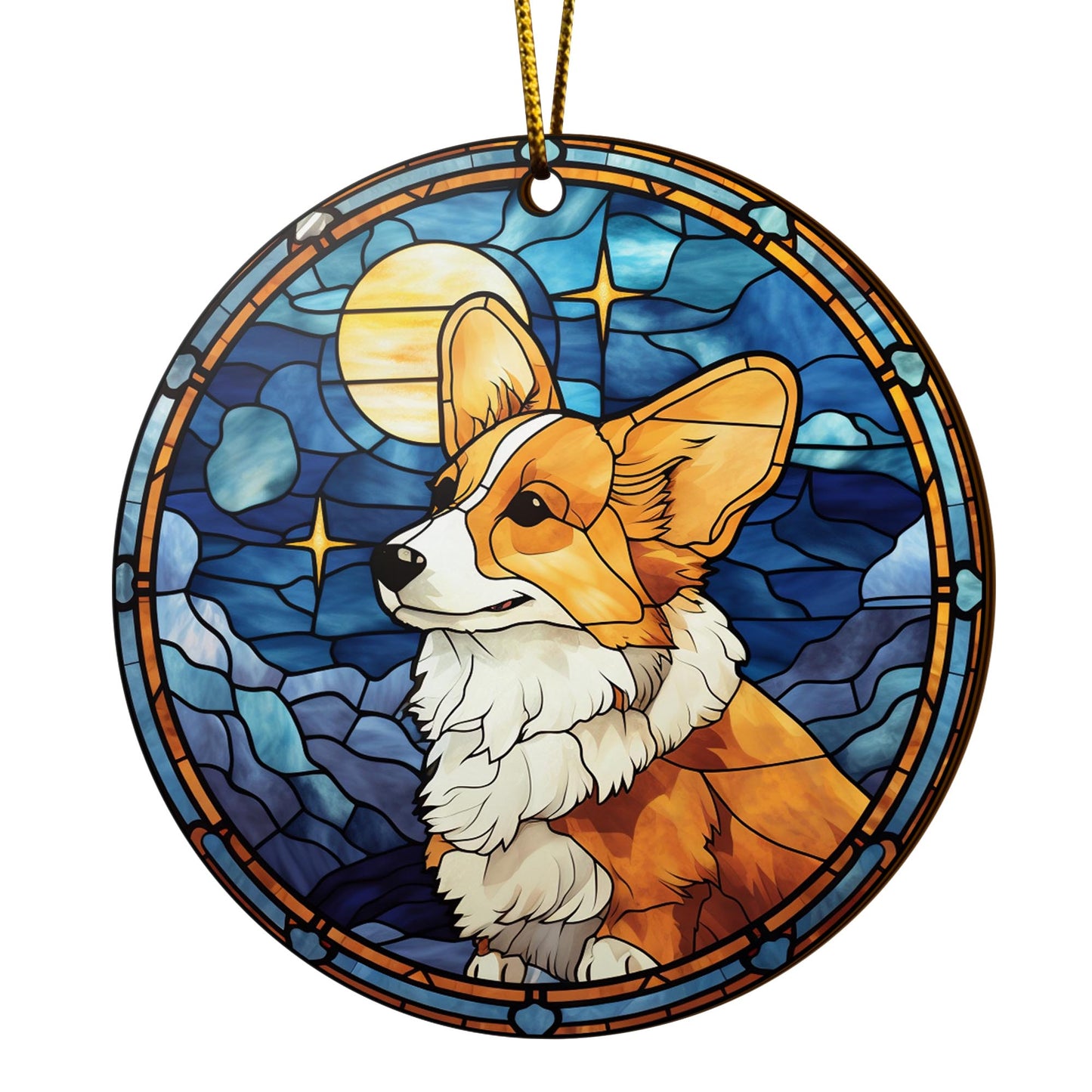 Corgi Wooden Ornaments 2 Sides, Corgi Ornaments For Christmas Tree, Christmas Tree Hanging, Christmas Decorations EPHG-52485