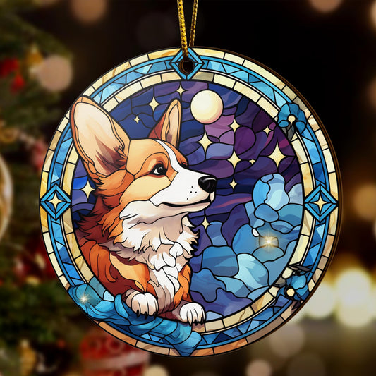 Corgi Wooden Ornaments 2 Sides, Corgi Ornaments For Christmas Tree, Christmas Tree Hanging, Christmas Decorations EPHG-52485