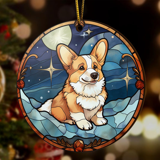 Corgi Wooden Ornaments 2 Sides, Corgi Ornaments For Christmas Tree, Christmas Tree Hanging, Christmas Decorations EPHG-52485