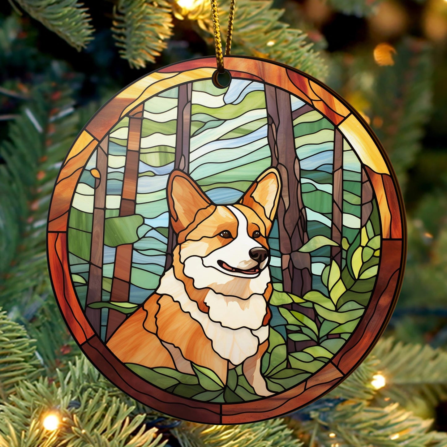 Corgi Wooden Ornaments 2 Sides, Corgi Ornaments For Christmas Tree, Christmas Tree Hanging, Christmas Decorations EPHG-52485