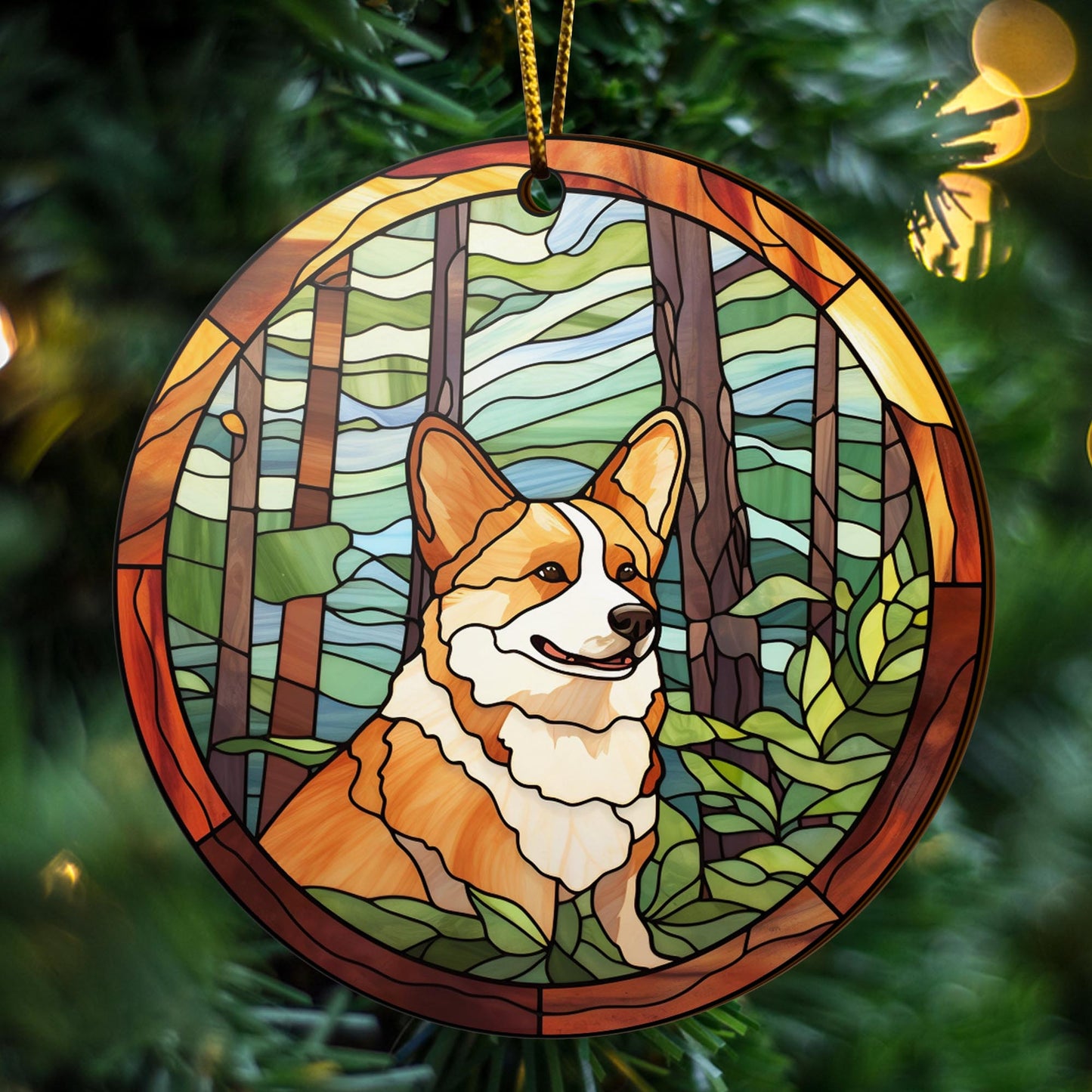 Corgi Wooden Ornaments 2 Sides, Corgi Ornaments For Christmas Tree, Christmas Tree Hanging, Christmas Decorations EPHG-52485