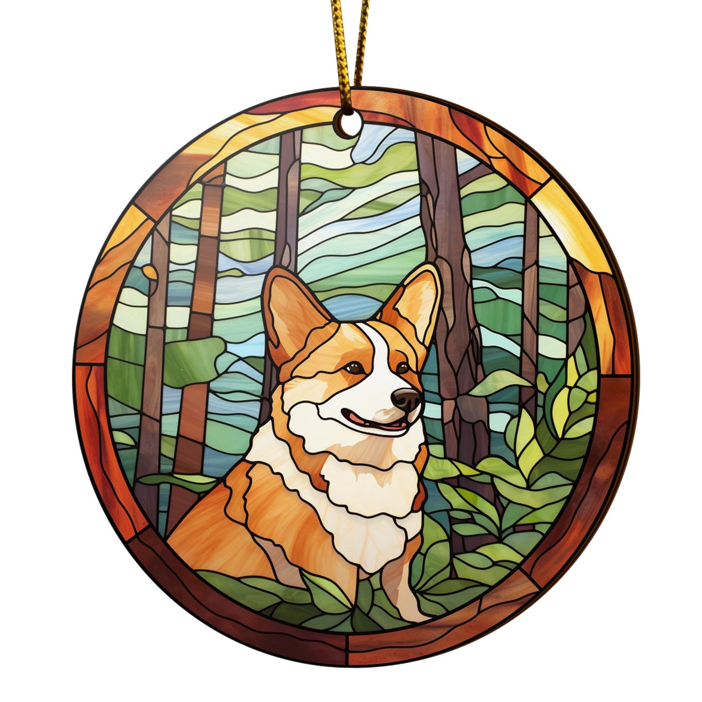 Corgi Wooden Ornaments 2 Sides, Corgi Ornaments For Christmas Tree, Christmas Tree Hanging, Christmas Decorations EPHG-52485