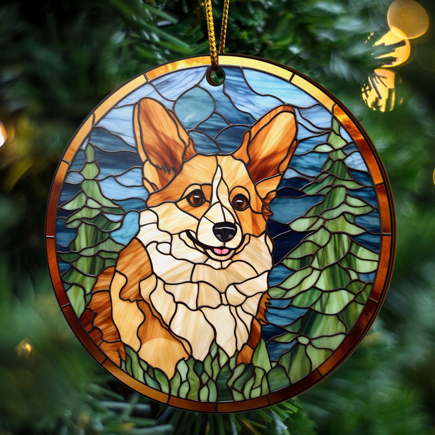 Corgi Wooden Ornaments 2 Sides, Corgi Ornaments For Christmas Tree, Christmas Tree Hanging, Christmas Decorations EPHG-52485