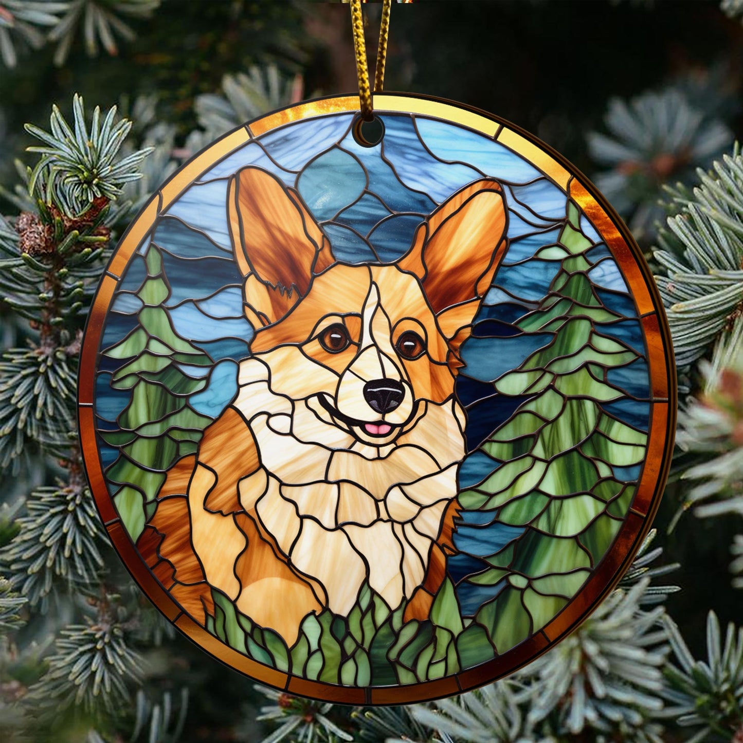 Corgi Wooden Ornaments 2 Sides, Corgi Ornaments For Christmas Tree, Christmas Tree Hanging, Christmas Decorations EPHG-52485