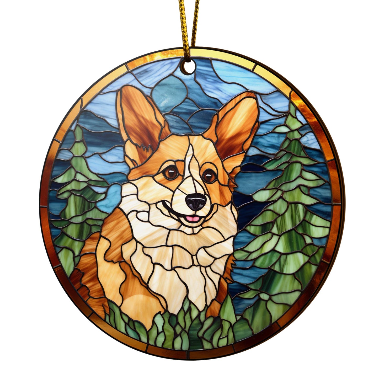 Corgi Wooden Ornaments 2 Sides, Corgi Ornaments For Christmas Tree, Christmas Tree Hanging, Christmas Decorations EPHG-52485