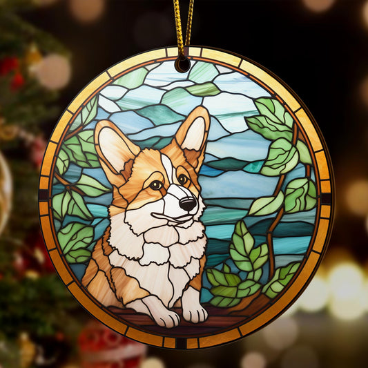 Corgi Wooden Ornaments 2 Sides, Corgi Ornaments For Christmas Tree, Christmas Tree Hanging, Christmas Decorations EPHG-52485