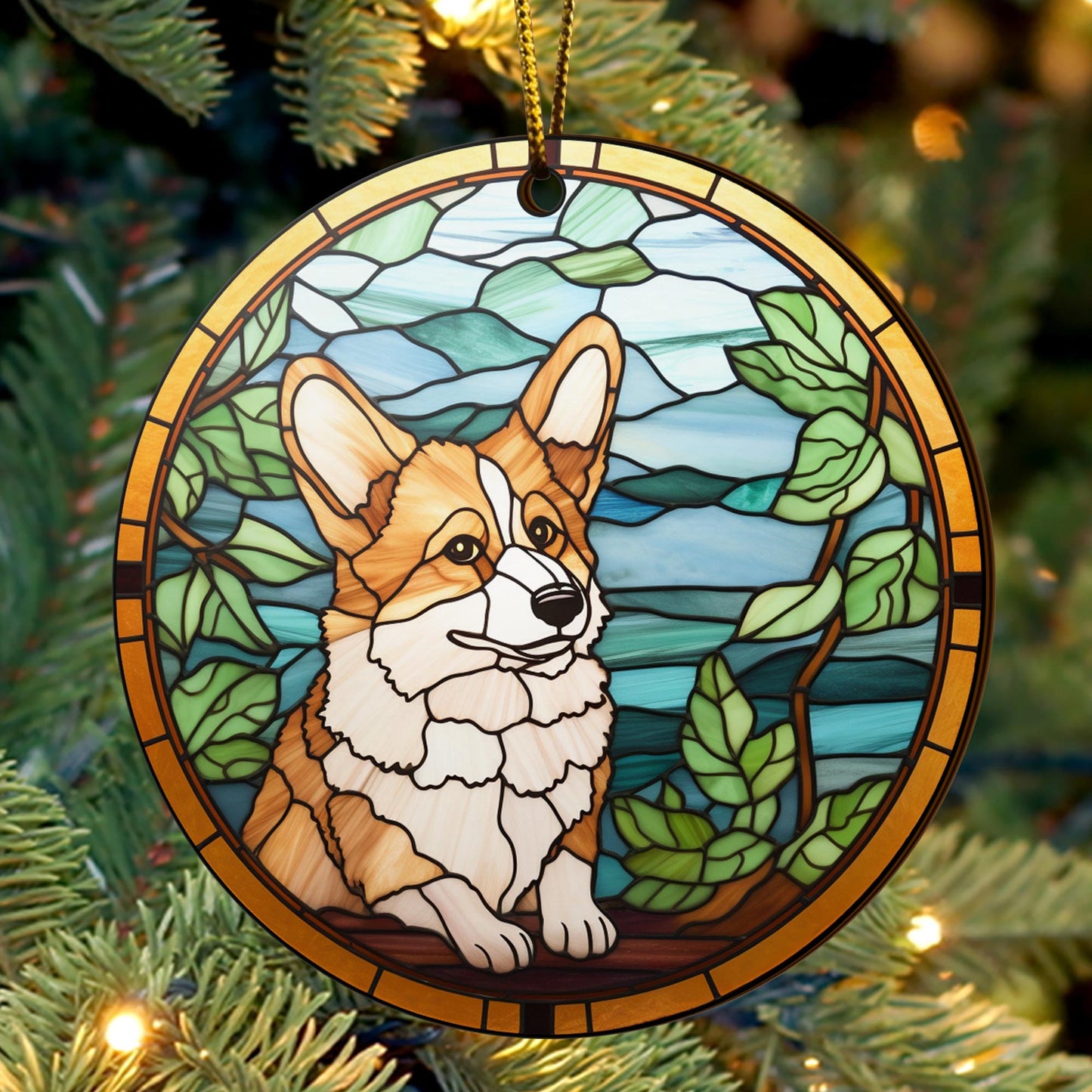 Corgi Wooden Ornaments 2 Sides, Corgi Ornaments For Christmas Tree, Christmas Tree Hanging, Christmas Decorations EPHG-52485