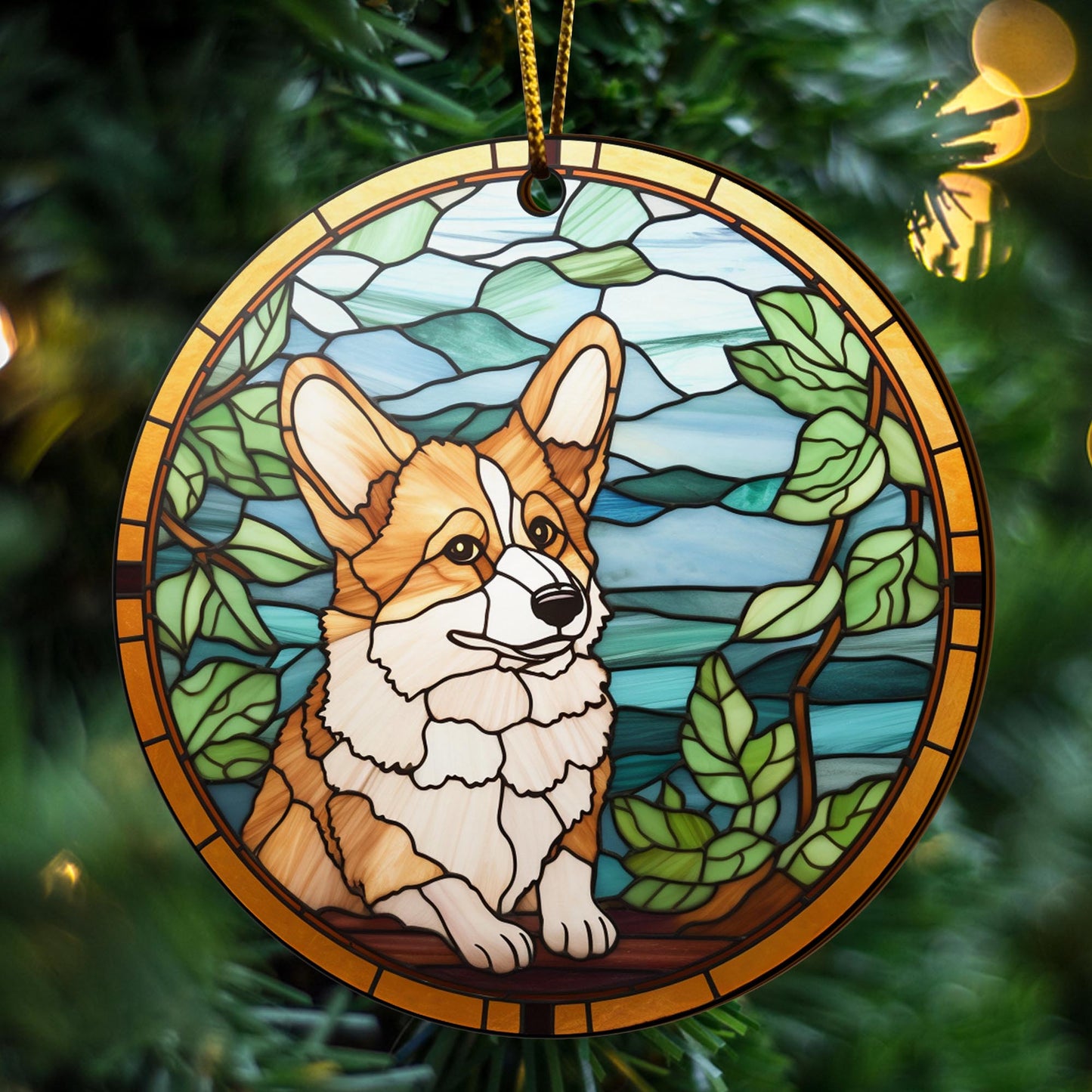 Corgi Wooden Ornaments 2 Sides, Corgi Ornaments For Christmas Tree, Christmas Tree Hanging, Christmas Decorations EPHG-52485