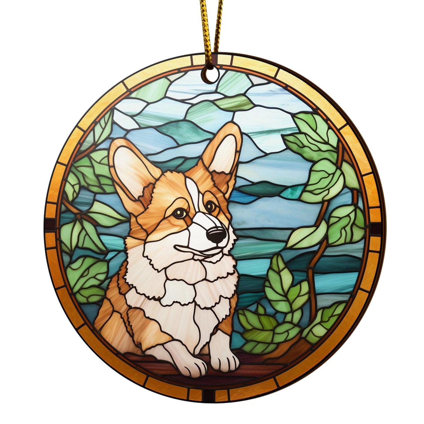 Corgi Wooden Ornaments 2 Sides, Corgi Ornaments For Christmas Tree, Christmas Tree Hanging, Christmas Decorations EPHG-52485