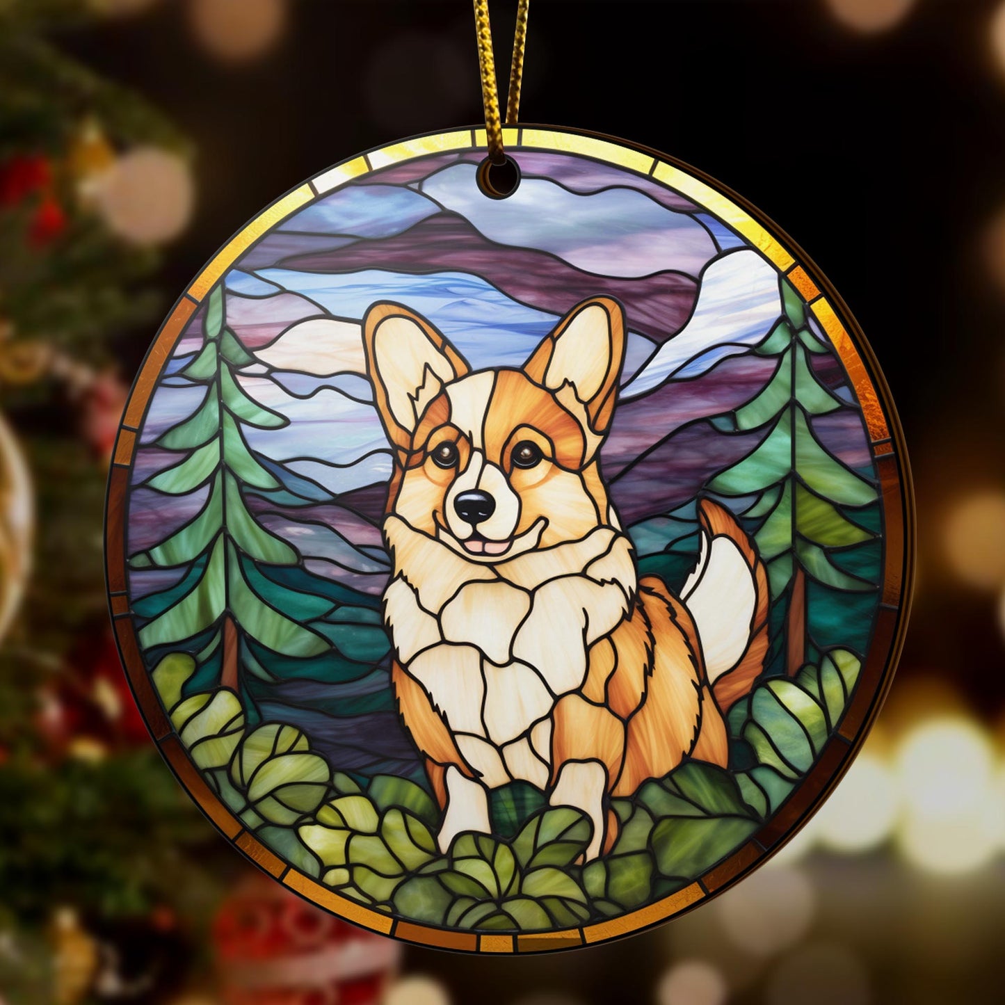 Corgi Wooden Ornaments 2 Sides, Corgi Ornaments For Christmas Tree, Christmas Tree Hanging, Christmas Decorations EPHG-52485