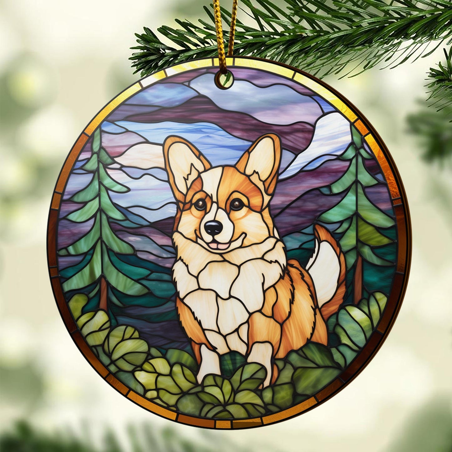 Corgi Wooden Ornaments 2 Sides, Corgi Ornaments For Christmas Tree, Christmas Tree Hanging, Christmas Decorations EPHG-52485