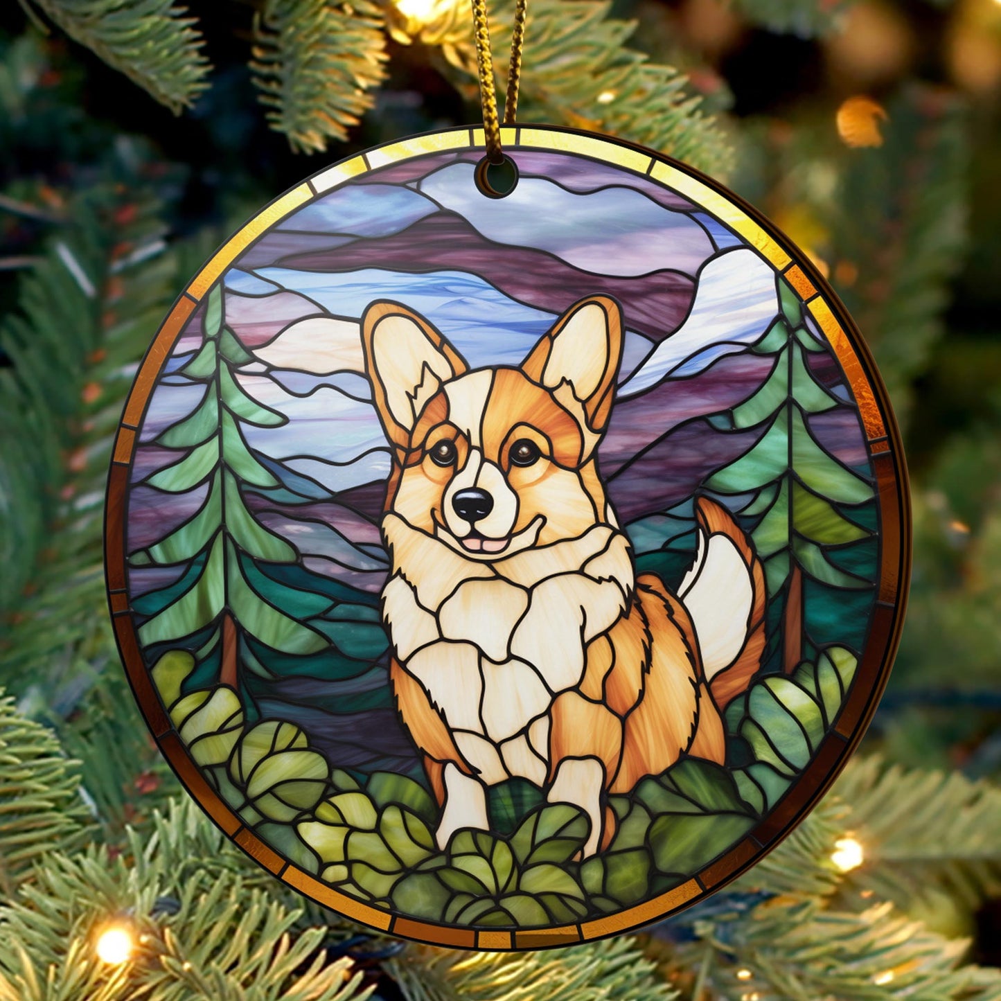 Corgi Wooden Ornaments 2 Sides, Corgi Ornaments For Christmas Tree, Christmas Tree Hanging, Christmas Decorations EPHG-52485