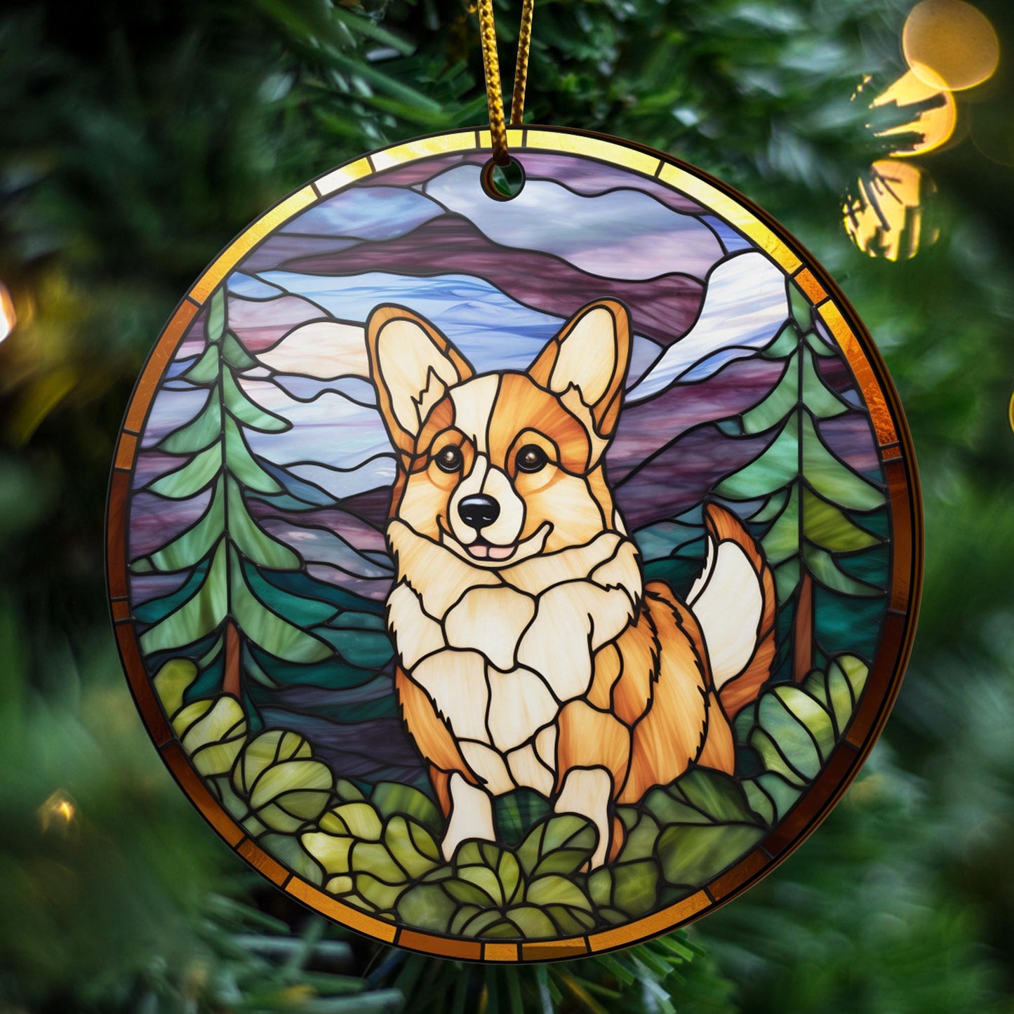 Corgi Wooden Ornaments 2 Sides, Corgi Ornaments For Christmas Tree, Christmas Tree Hanging, Christmas Decorations EPHG-52485