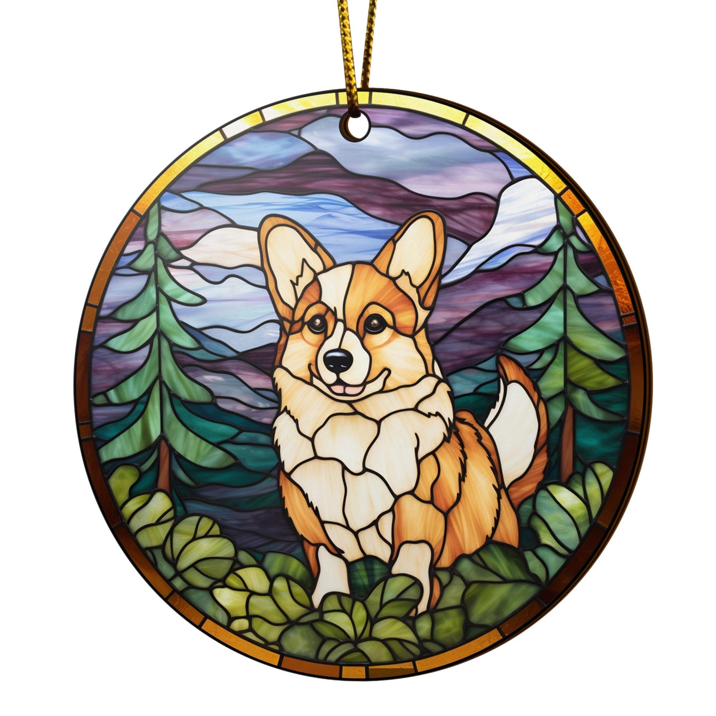 Corgi Wooden Ornaments 2 Sides, Corgi Ornaments For Christmas Tree, Christmas Tree Hanging, Christmas Decorations EPHG-52485