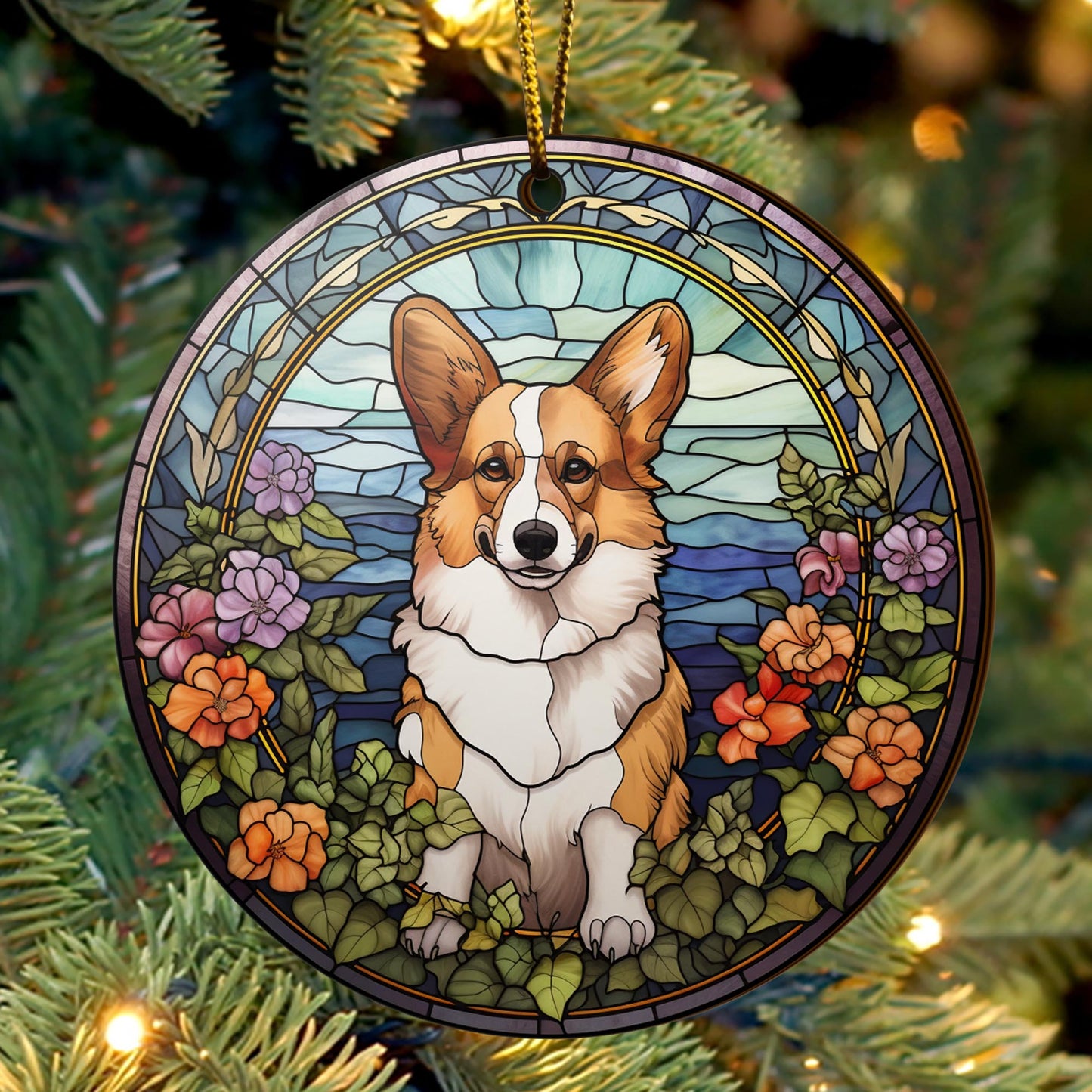 Corgi Wooden Ornaments 2 Sides, Corgi Ornaments For Christmas Tree, Christmas Tree Hanging, Christmas Decorations EPHG-52485