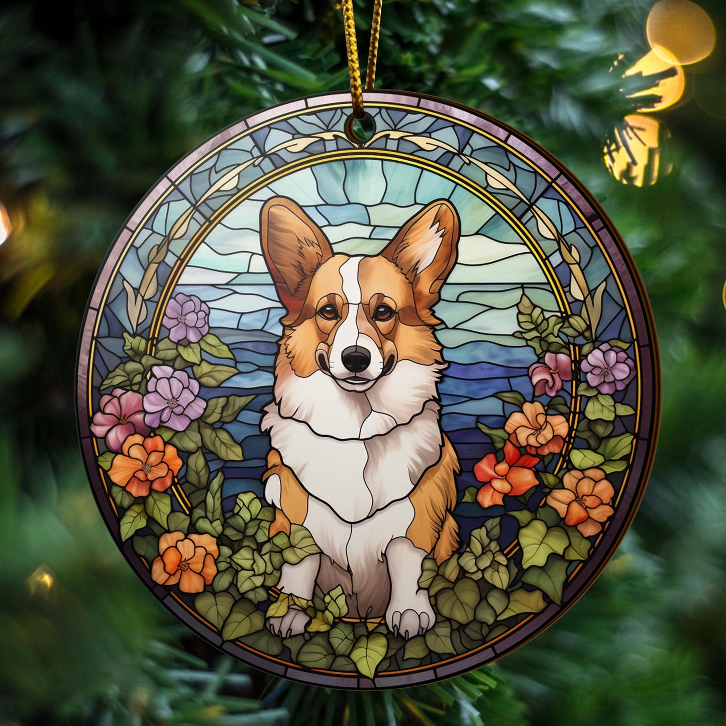 Corgi Wooden Ornaments 2 Sides, Corgi Ornaments For Christmas Tree, Christmas Tree Hanging, Christmas Decorations EPHG-52485