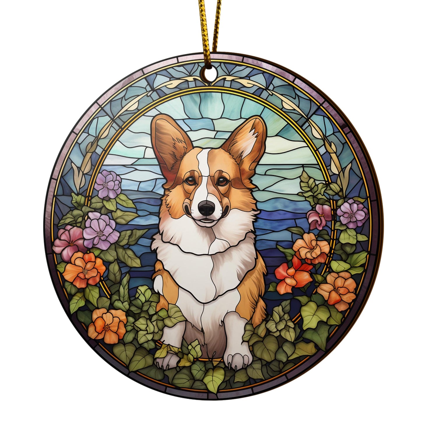 Corgi Wooden Ornaments 2 Sides, Corgi Ornaments For Christmas Tree, Christmas Tree Hanging, Christmas Decorations EPHG-52485