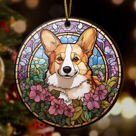 Corgi Wooden Ornaments 2 Sides, Corgi Ornaments For Christmas Tree, Christmas Tree Hanging, Christmas Decorations EPHG-52485