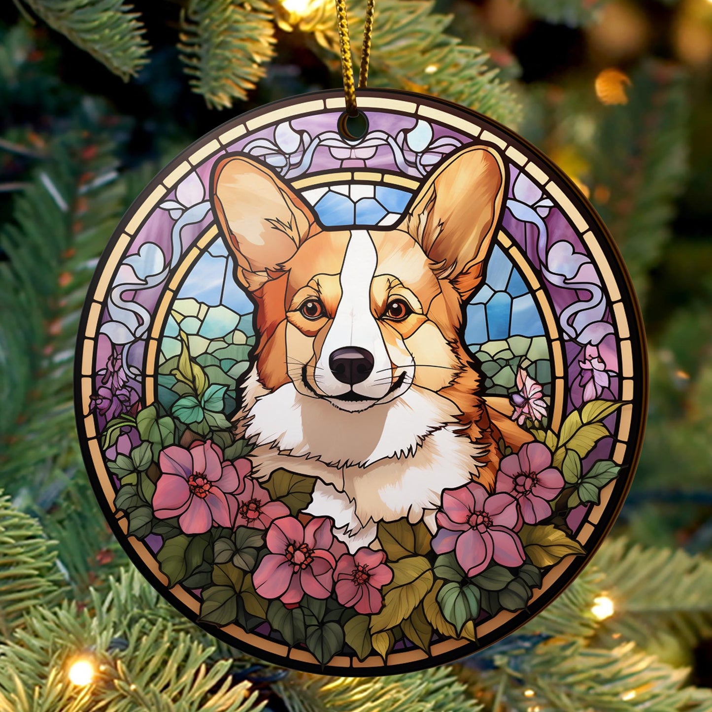 Corgi Wooden Ornaments 2 Sides, Corgi Ornaments For Christmas Tree, Christmas Tree Hanging, Christmas Decorations EPHG-52485