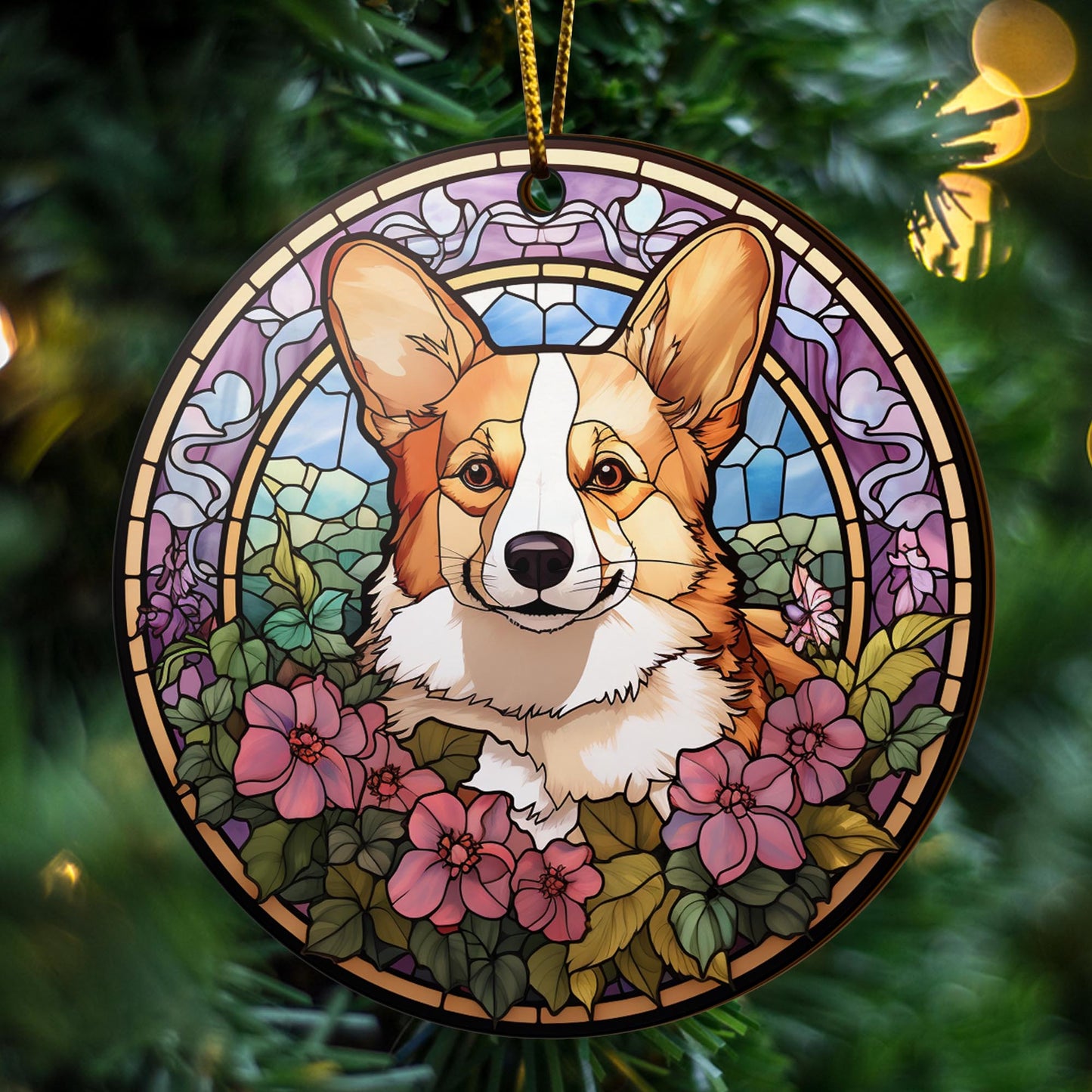 Corgi Wooden Ornaments 2 Sides, Corgi Ornaments For Christmas Tree, Christmas Tree Hanging, Christmas Decorations EPHG-52485