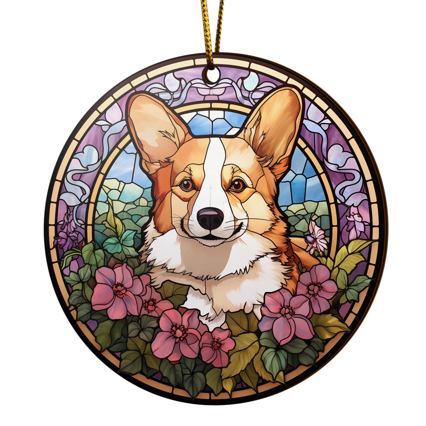 Corgi Wooden Ornaments 2 Sides, Corgi Ornaments For Christmas Tree, Christmas Tree Hanging, Christmas Decorations EPHG-52485