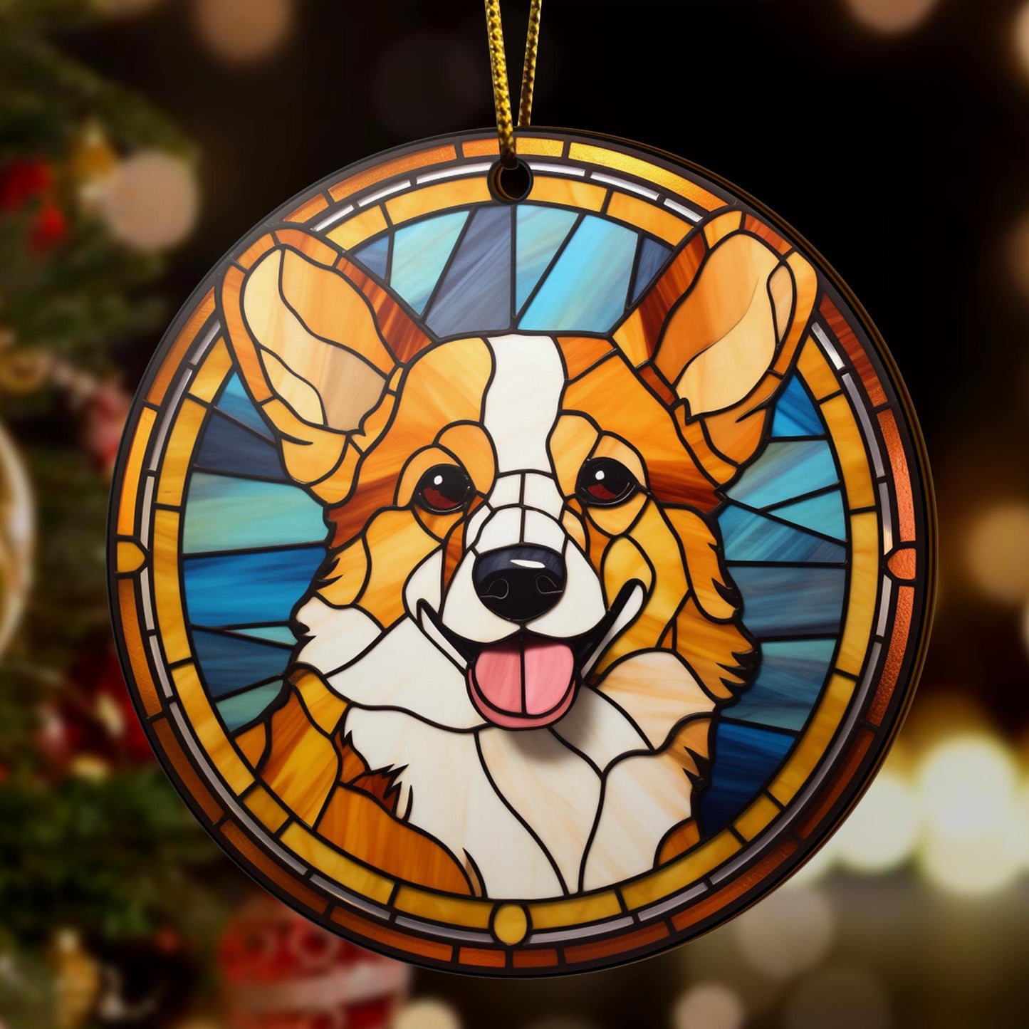 Corgi Wooden Ornaments 2 Sides, Corgi Ornaments For Christmas Tree, Christmas Tree Hanging, Christmas Decorations EPHG-52485