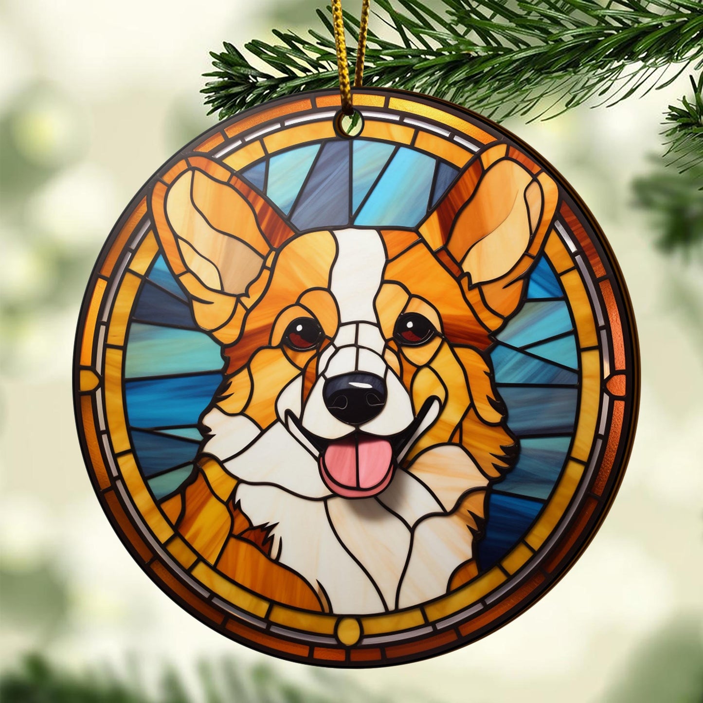 Corgi Wooden Ornaments 2 Sides, Corgi Ornaments For Christmas Tree, Christmas Tree Hanging, Christmas Decorations EPHG-52485